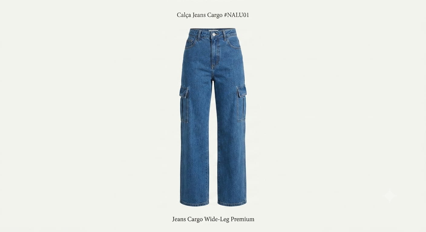 Calça Jeans cargo